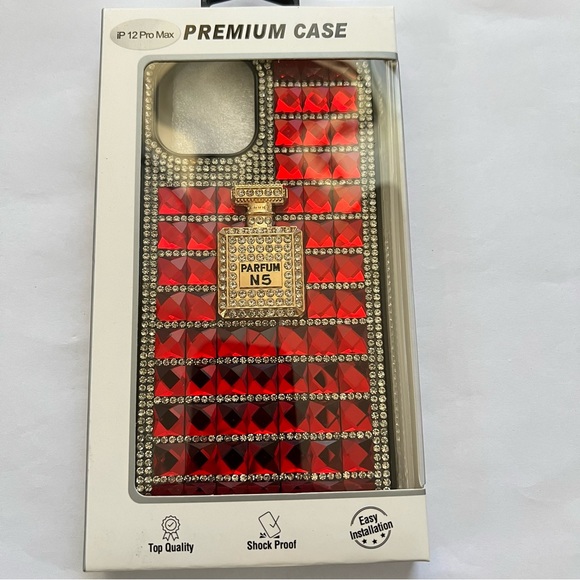 Red glitter Apple IPhone 12 Pro Max case - Picture 3 of 3